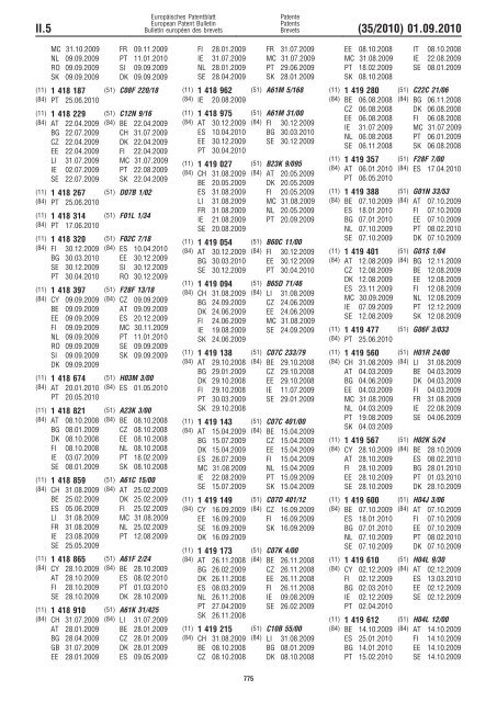 Bulletin 2010/35 - European Patent Office