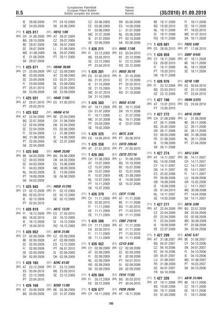 Bulletin 2010/35 - European Patent Office