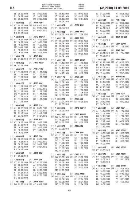 Bulletin 2010/35 - European Patent Office