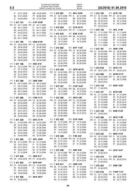 Bulletin 2010/35 - European Patent Office