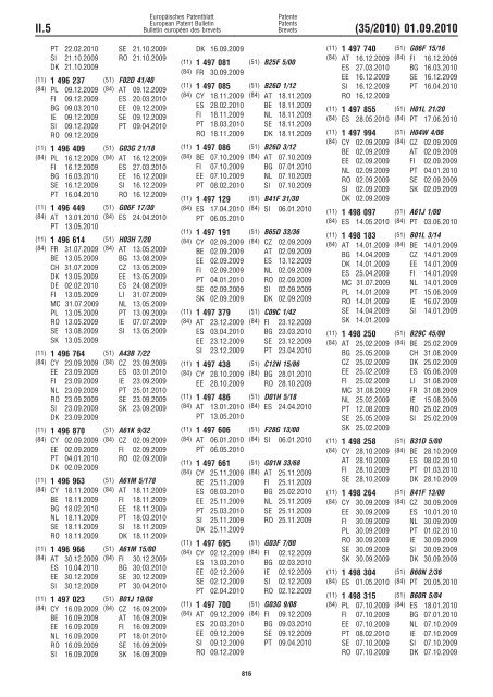 Bulletin 2010/35 - European Patent Office