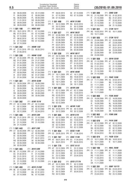 Bulletin 2010/35 - European Patent Office