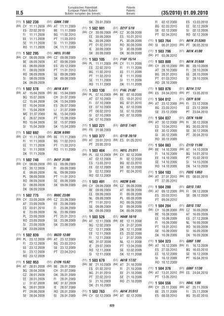 Bulletin 2010/35 - European Patent Office