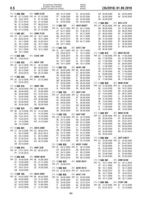 Bulletin 2010/35 - European Patent Office