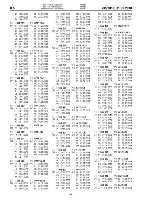 Bulletin 2010/35 - European Patent Office