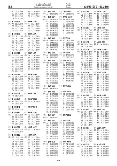 Bulletin 2010/35 - European Patent Office