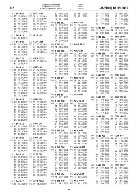 Bulletin 2010/35 - European Patent Office