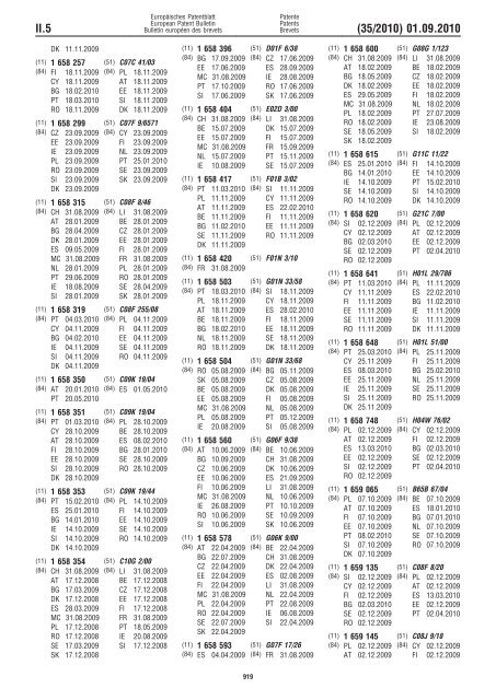 Bulletin 2010/35 - European Patent Office