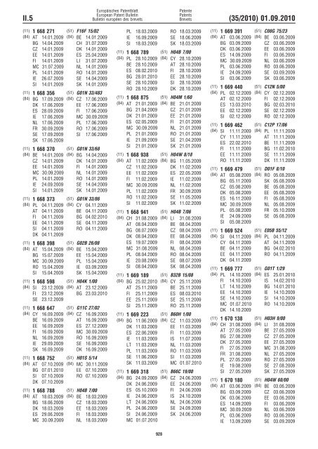 Bulletin 2010/35 - European Patent Office