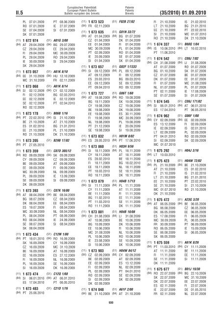 Bulletin 2010/35 - European Patent Office