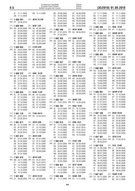 Bulletin 2010/35 - European Patent Office