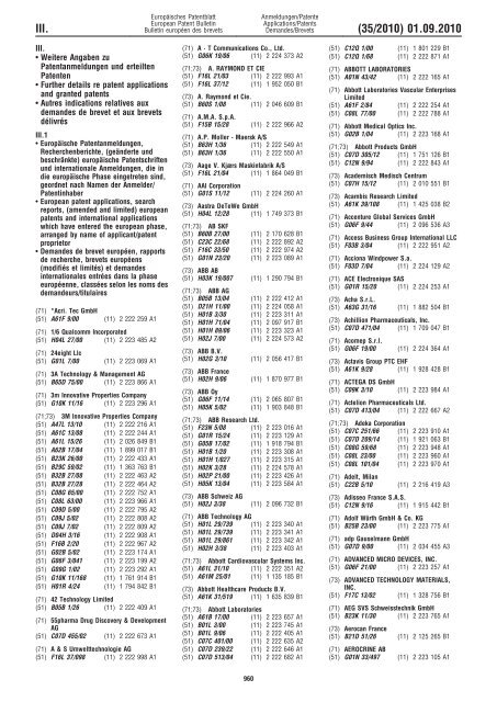 Bulletin 2010/35 - European Patent Office