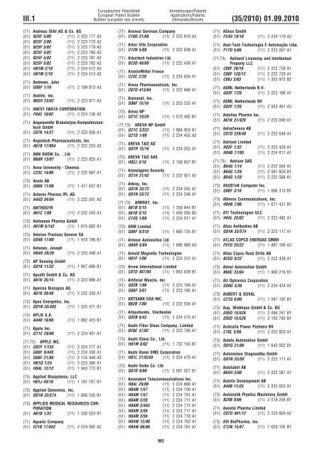 Bulletin 2010/35 - European Patent Office