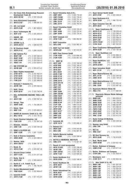 Bulletin 2010/35 - European Patent Office