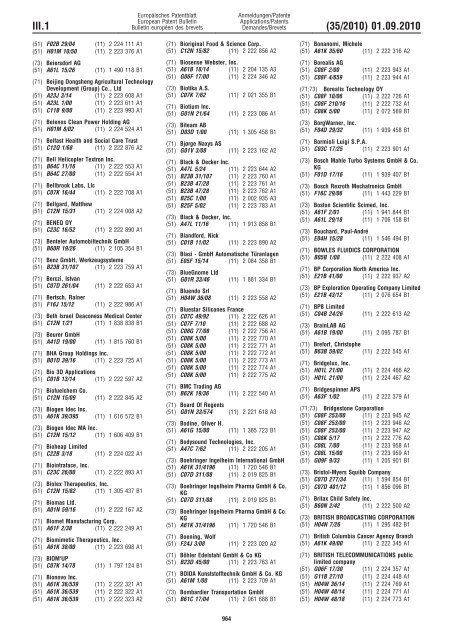 Bulletin 2010/35 - European Patent Office