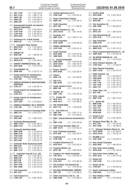 Bulletin 2010/35 - European Patent Office