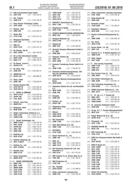 Bulletin 2010/35 - European Patent Office