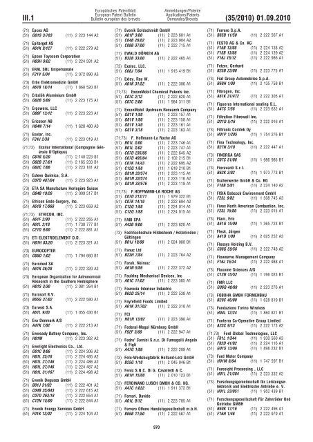 Bulletin 2010/35 - European Patent Office