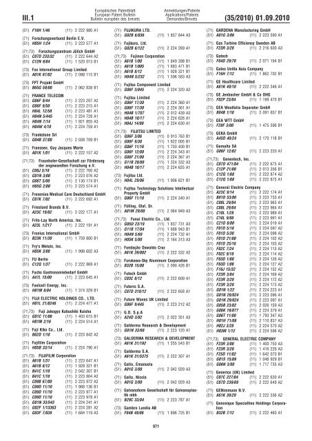 Bulletin 2010/35 - European Patent Office