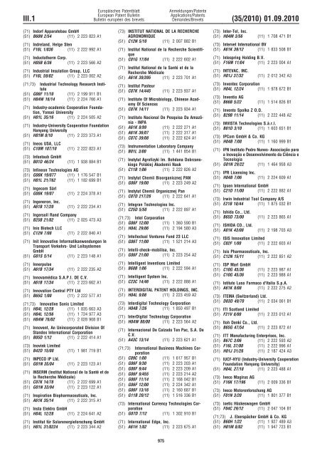 Bulletin 2010/35 - European Patent Office