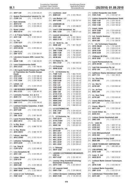 Bulletin 2010/35 - European Patent Office