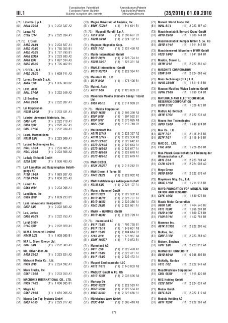 Bulletin 2010/35 - European Patent Office