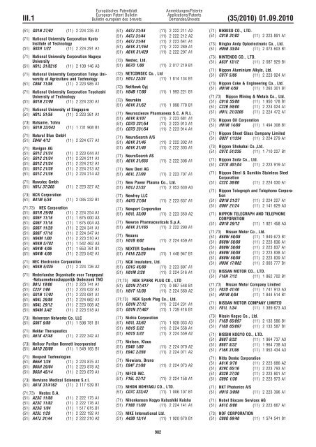 Bulletin 2010/35 - European Patent Office