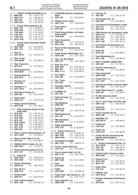 Bulletin 2010/35 - European Patent Office