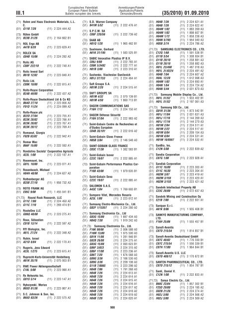 Bulletin 2010/35 - European Patent Office