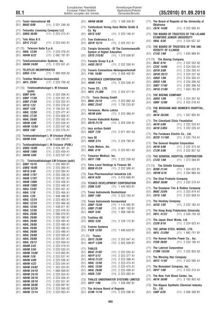 Bulletin 2010/35 - European Patent Office