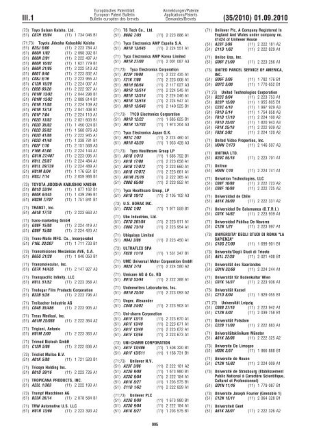 Bulletin 2010/35 - European Patent Office