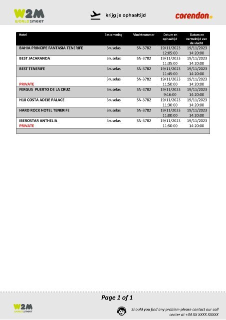 Pick up 19-11-2023 Corendon TFS