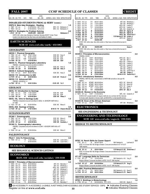 SCHEDULE OF CLASSES - City College of San Francisco