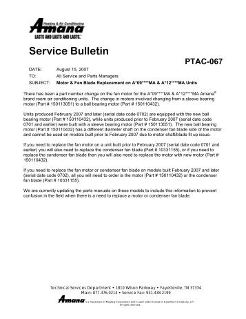 Service Bulletin Index - Johnstone Supply