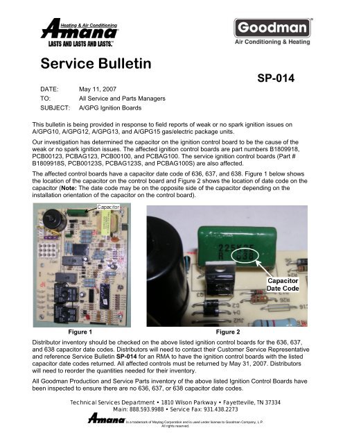 Service Bulletin Index - Johnstone Supply