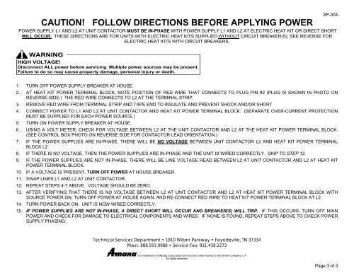 Service Bulletin Index - Johnstone Supply