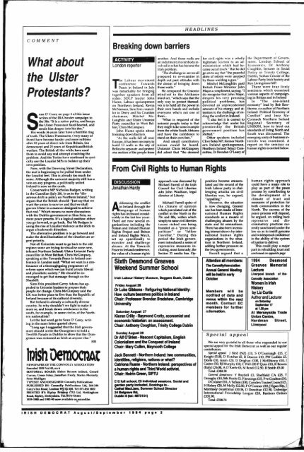 Irish Democrat August - September 1994