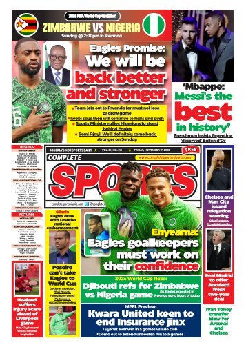 COMPLETE SPORTS - SATURDAY, NOV 18, 2023