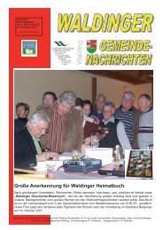 Große Anerkennung für Waldinger Heimatbuch