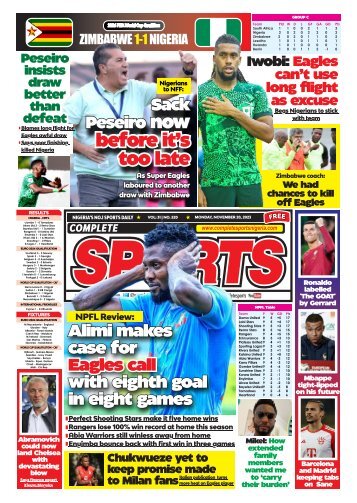 COMPLETE SPORTS - MONDAY, NOVEMBER 20, 2023