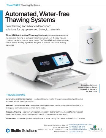  ThawSTAR Family Product Information Sheet
