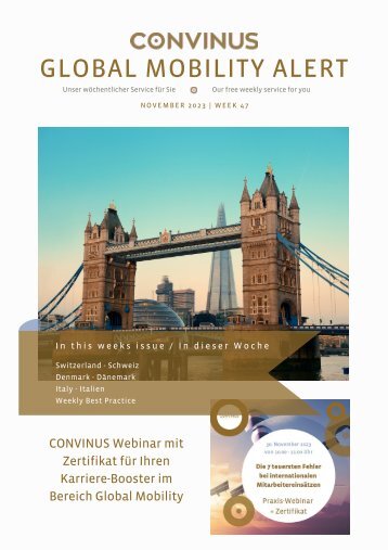 CONVINUS Global Mobility Alert - Week 47.2023