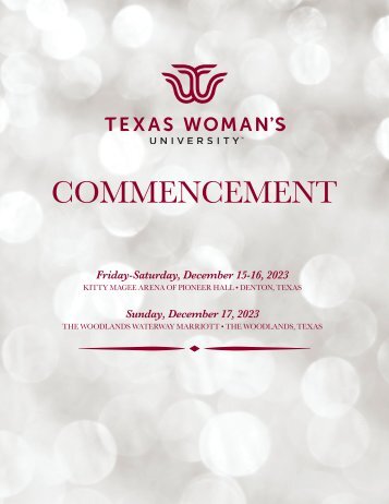 TWU Commencement Program Fall 2023