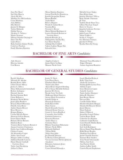 TWU Commencement Program Fall 2023