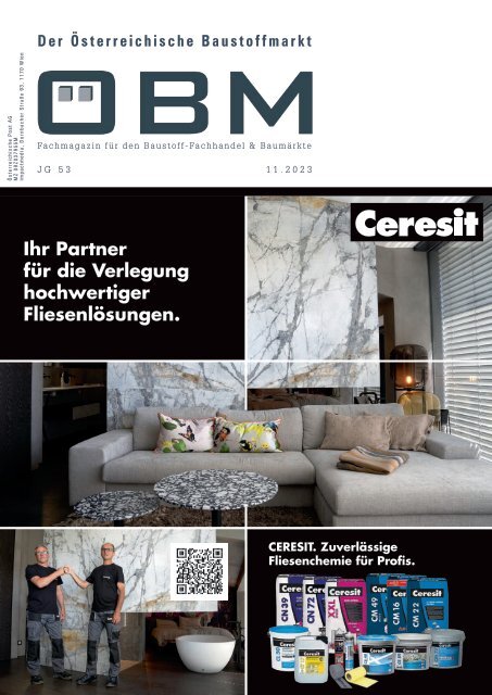  2023-11-oebm-der-osterreichische-baustoffmarkt - CERESIT - Ihr Partner für Verlegung hochewertiger Fliesen