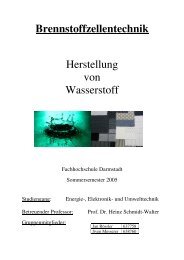 Herstellung von Wasserstoff - Schmidt-Walter