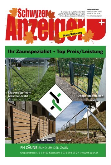 Schwyzer Anzeiger – Woche 47 – 24. November 2023