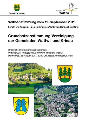 Abstimmungsgutachten Gemeindevereinigung ... - Gemeinde Wattwil
