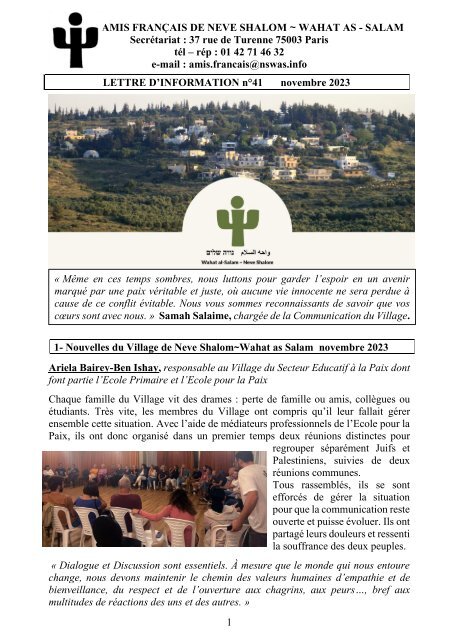 Lettre d'info n°41