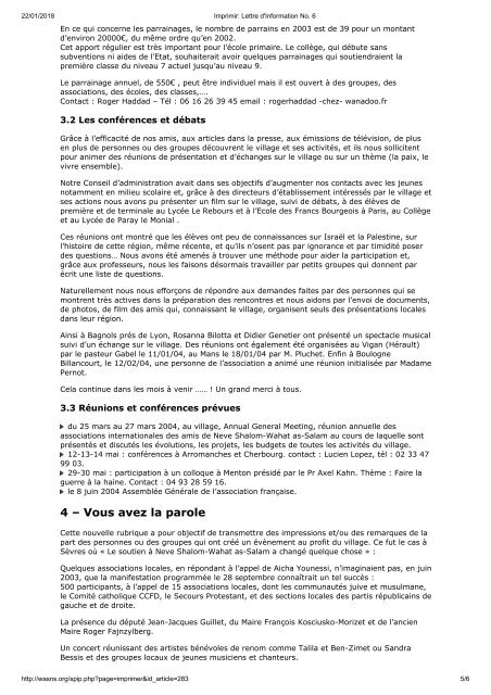 lettre d'info n°6